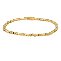 Golden stainless steel bracelet - 3mm beads - Timeless
