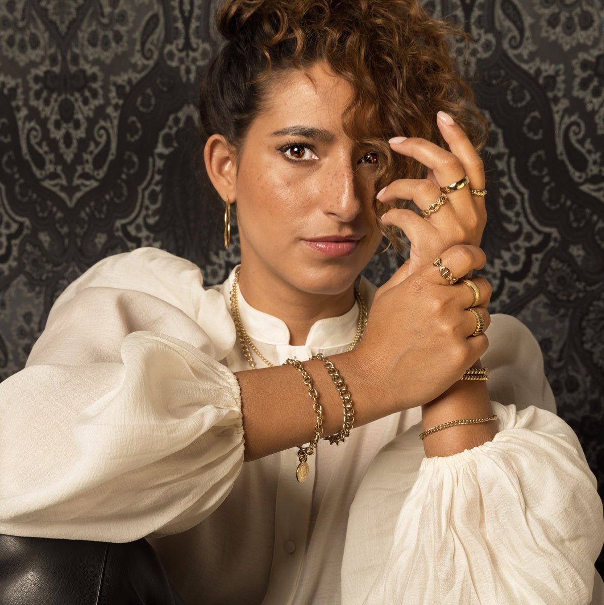 Gouden stainless steel Schakelarmband Verstelbaar - My Bendel