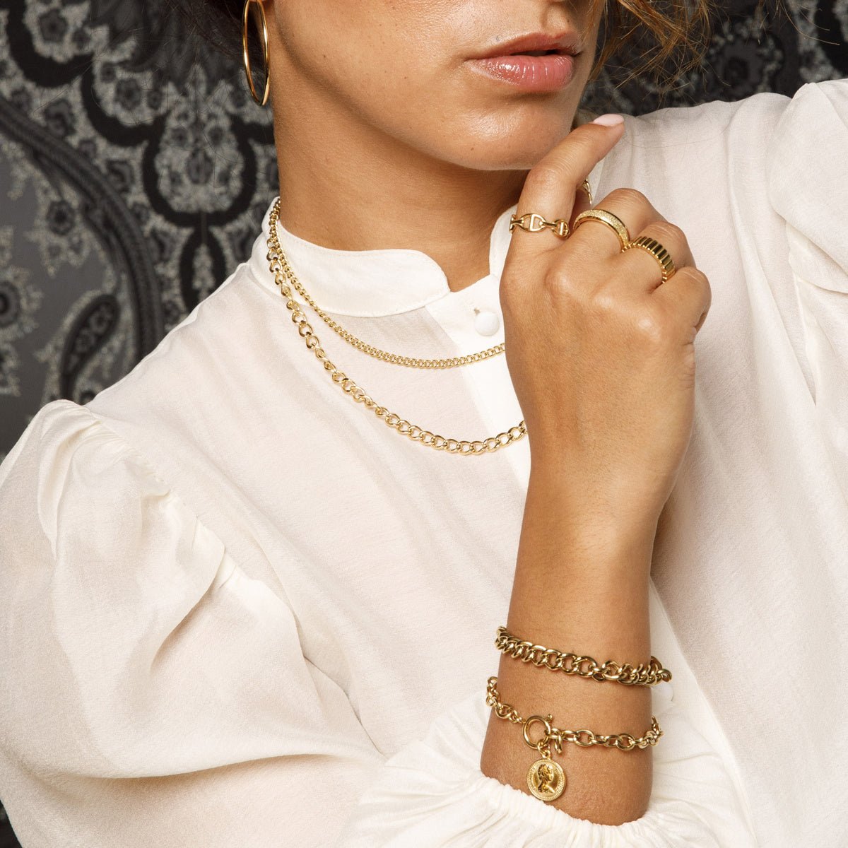 Gouden stainless steel Schakelarmband Verstelbaar - My Bendel