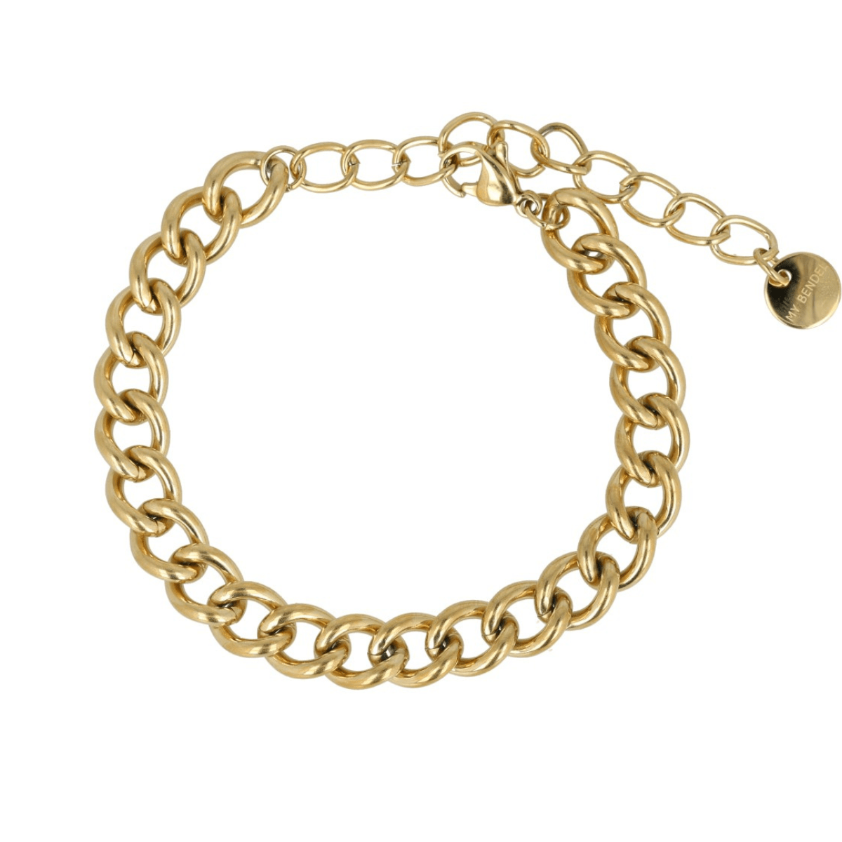 Gouden stainless steel Schakelarmband Verstelbaar - My Bendel