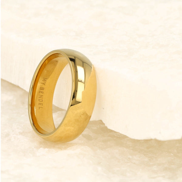 Gouden stapelring 6mm - Gladde aanschuifring - Veelzijdig - My Bendel