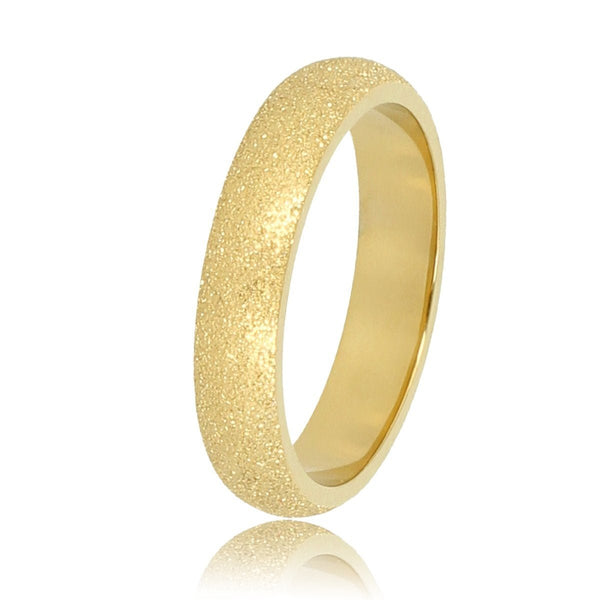 Gouden stardust aanschuifring - 4 mm breed - Sprankelend design - My Bendel