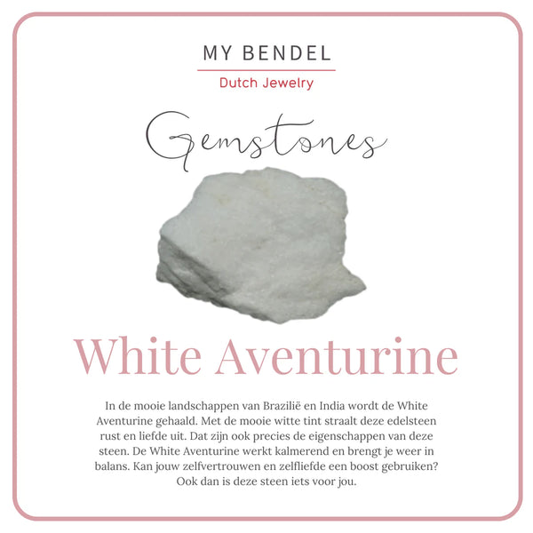 Elegante Zilveren Oorbel met White Aventurine Hanger