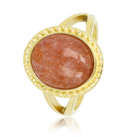 Golden vintage ring - Berry Quartz gemstone - Inner strength