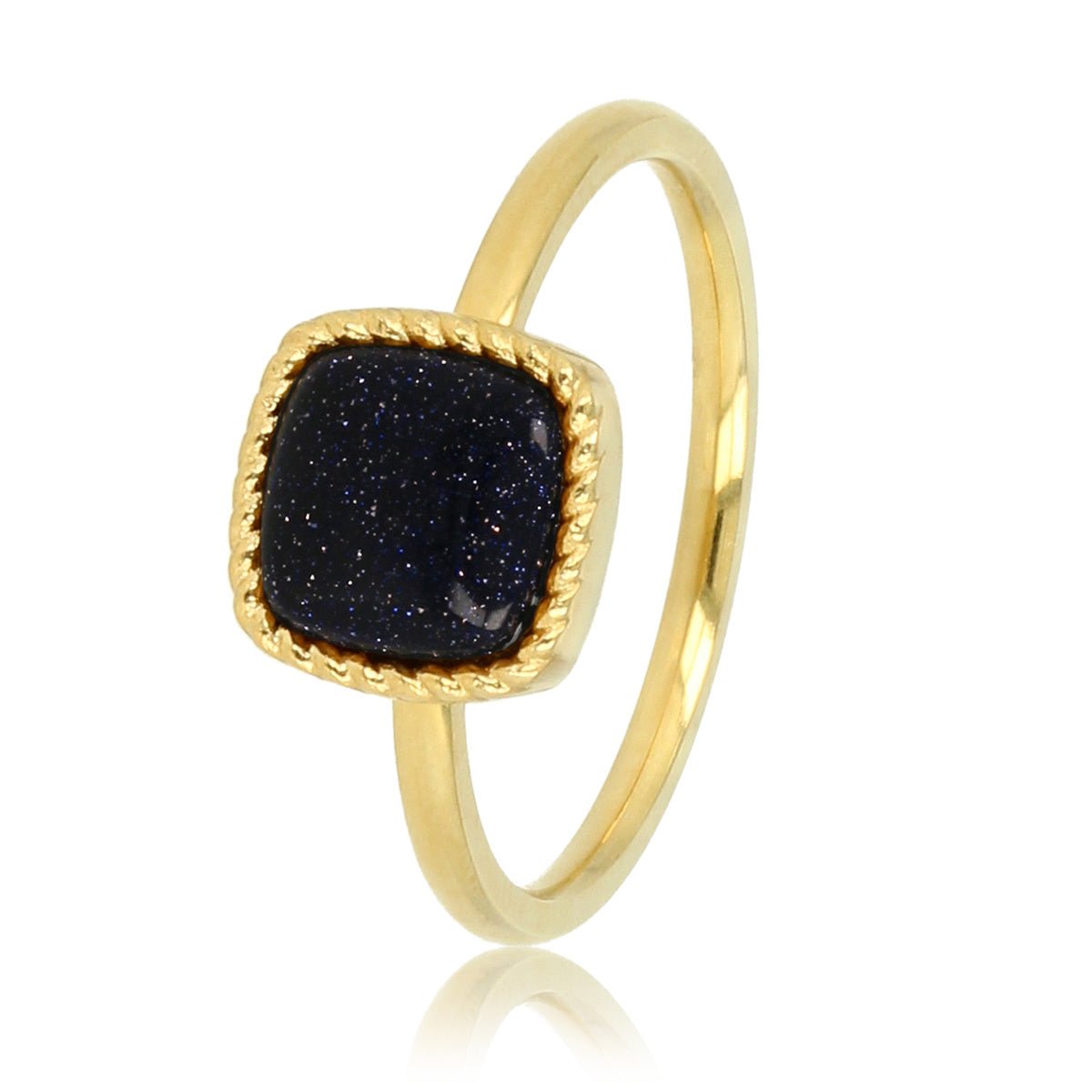 Gouden zegelring - Blue Sandstone edelsteen - Chique sieraad - My Bendel