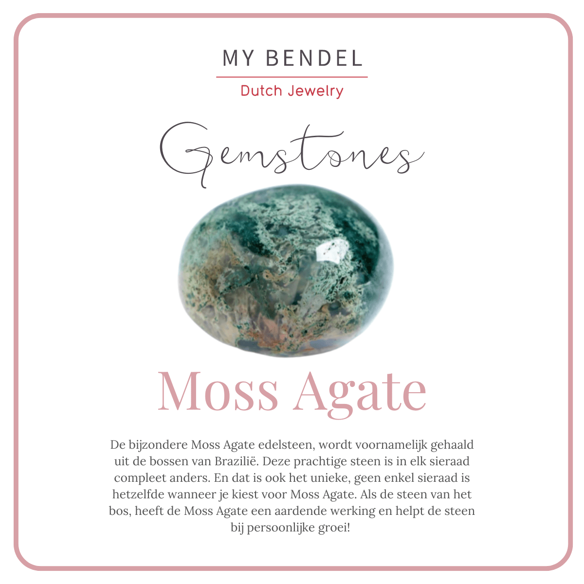 Gouden Zegelring met Donkergroene Moss Agate Edelsteen - My Bendel