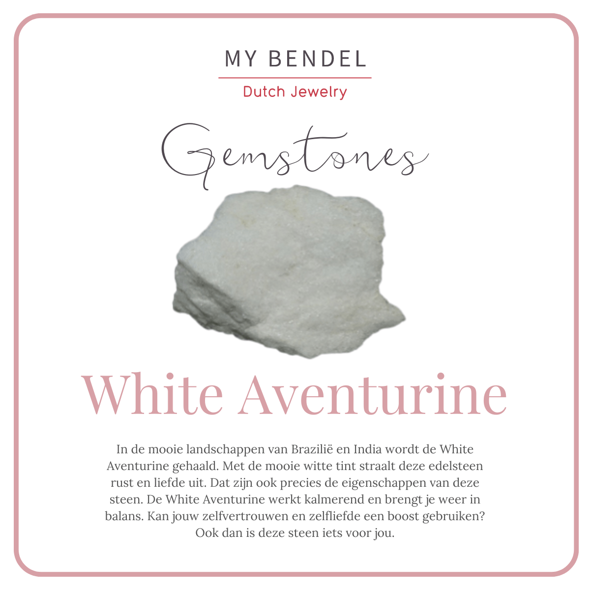 Gouden zegelring - White Aventurine edelsteen - My Bendel