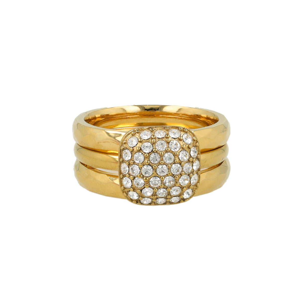 Goldenes Ringset mit Zirkonia