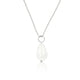 Silver Necklace with White Aventurine Pear-Shaped Pendant