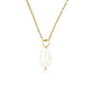 Gold Chain with White Aventurine Pear-Shaped Pendant
