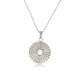 Silver Necklace with White Aventurine Sun Charms Pendant