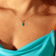 Gold Chain with Narrow Blue Howlite Pendant