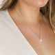 Silver Necklace with White Aventurine Pear-Shaped Pendant