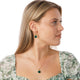 Gouden Oorring met Green Agate 38mm - Unieke Elegantie