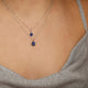 Zilveren Ketting met Blue Aventurine Zeshoek Hanger