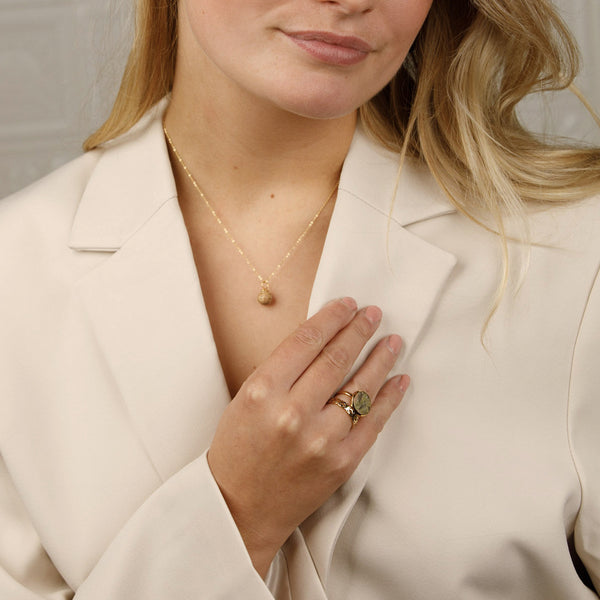 Gouden ring met Unakite - unieke edelsteen - innerlijke rust