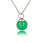 Zilveren Ketting met Ronde Green Agate Edelsteen