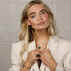 Gouden ketting met ronde Green Agate edelsteen