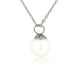 Zilveren ketting met ronde witte parel balletje