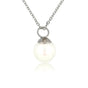 Zilveren ketting met ronde witte parel balletje