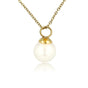 Gouden ketting met ronde witte parel balletje