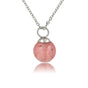 Zilveren ketting met Rhodonite edelsteen balletje