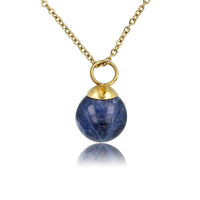 Gouden ketting met Sodalite edelsteen balletje