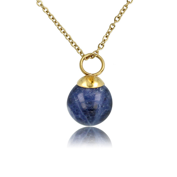 Gouden ketting met Sodalite edelsteen balletje
