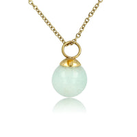 Gouden ketting met ronde Amazonite edelsteen