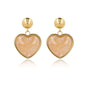 Hartvormige Gouden Oorstekers met Rose Quartz - My Bendel