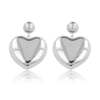Heart-shaped Silver Stud Earrings 12mm - Loving Elegance
