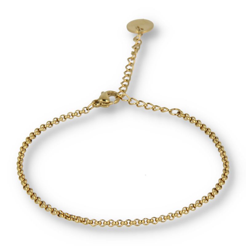 Fijne ronde gouden schakelarmband 2mm