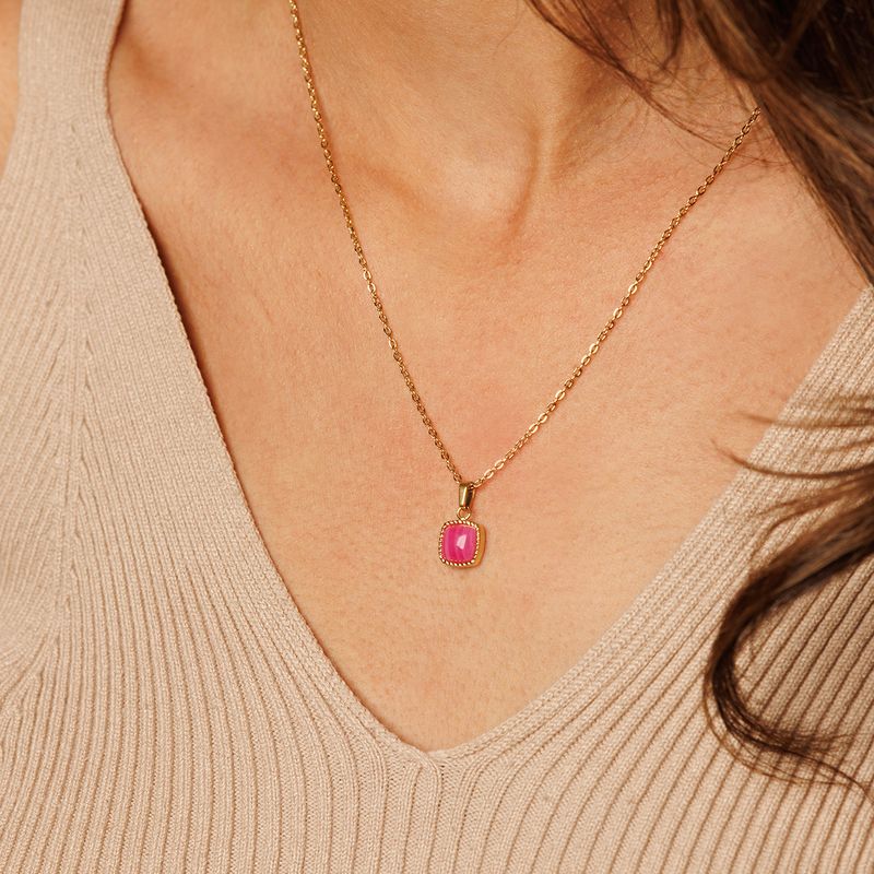 Necklace with Rose Stripe Agate pendant