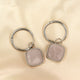 Zilveren Oorring met Grote Rose Quartz Edelsteen