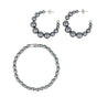 Sieraden set zwarte parels - zilver