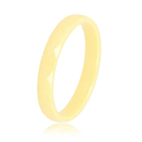 Keramieken ring 3mm - facet geslepen - pastel geel