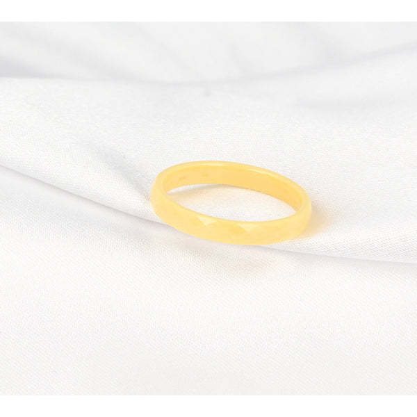 Keramieken ring 3mm - facet geslepen - pastel geel - My Bendel