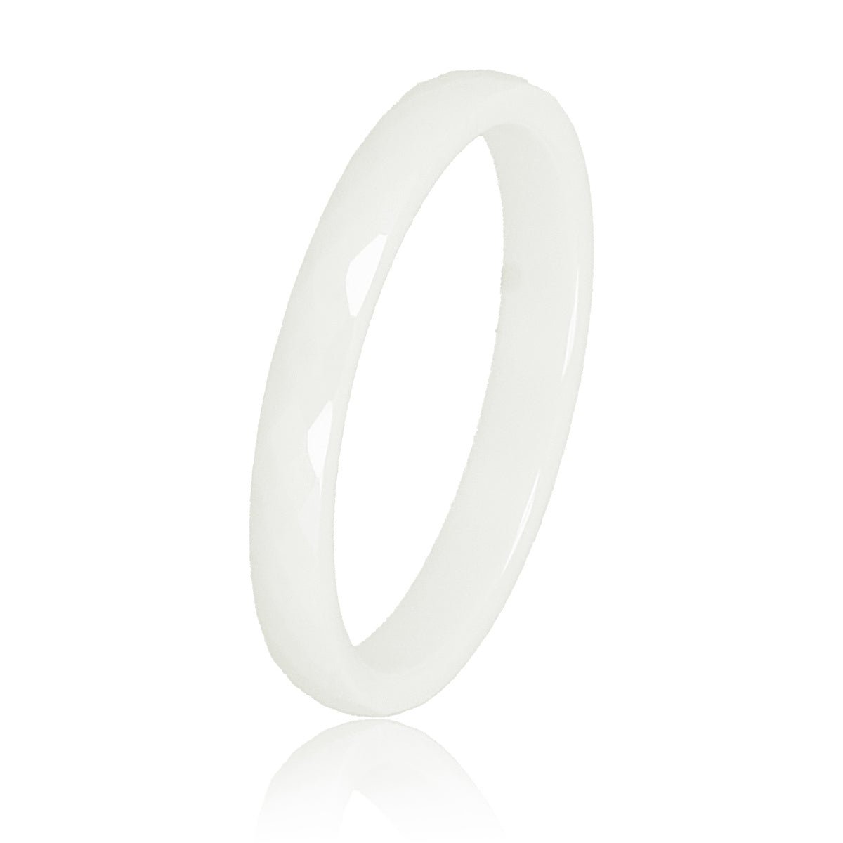 Keramieken ring 3mm - facet geslepen - wit - hypoallergeen - My Bendel