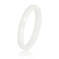 Keramieken ring 3mm - facet geslepen - wit - hypoallergeen