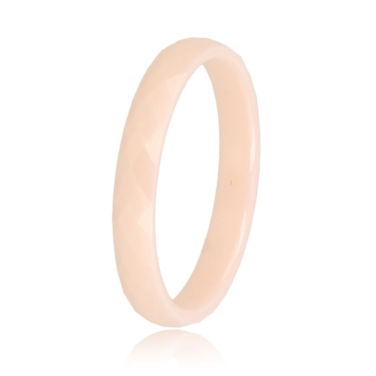 Keramieken ring 3mm - facet geslepen - zalmkleurig - My Bendel