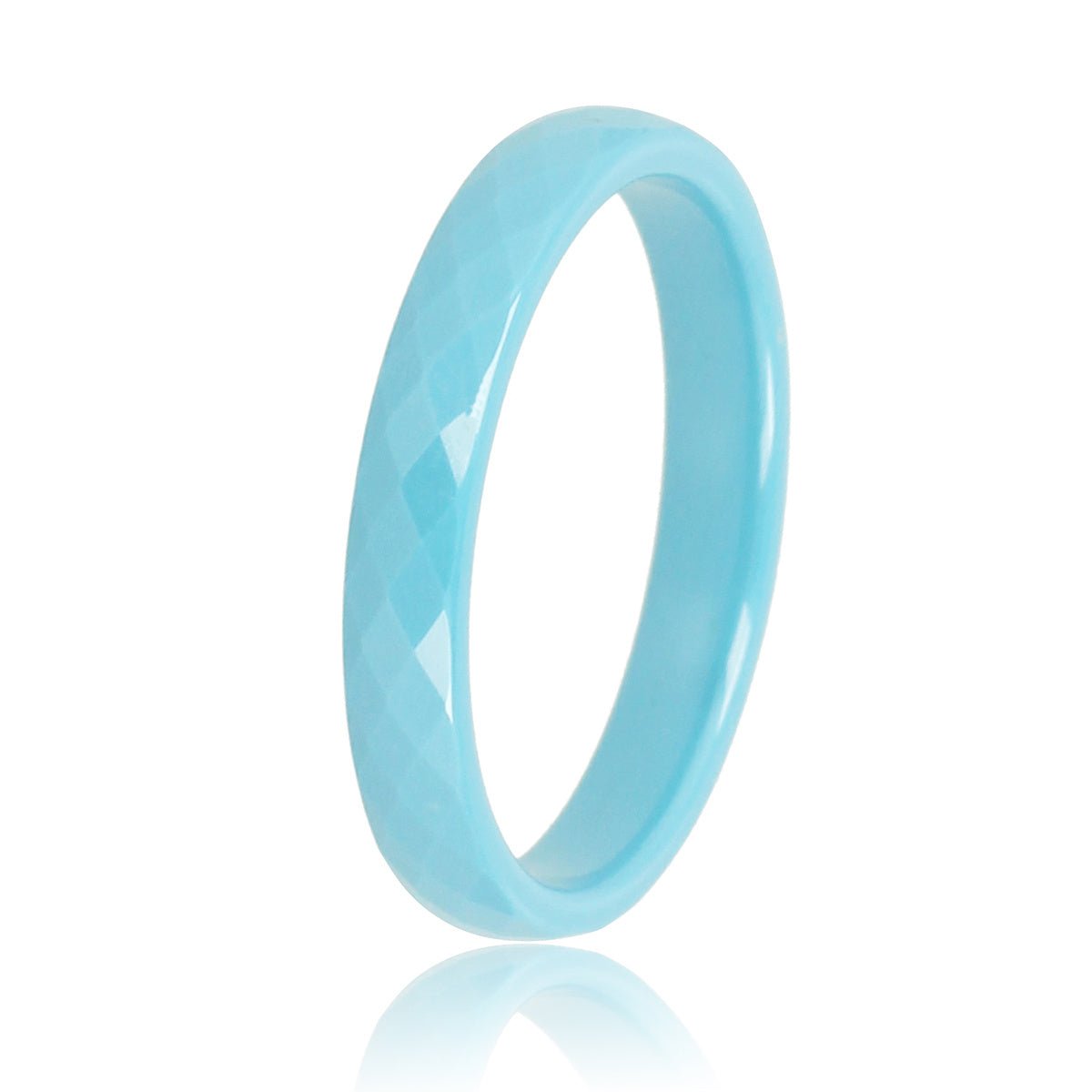 Keramieken ring blauw 3mm - facet geslepen - hypoallergeen - My Bendel