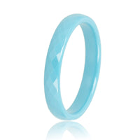 Keramieken ring blauw 3mm - facet geslepen - hypoallergeen