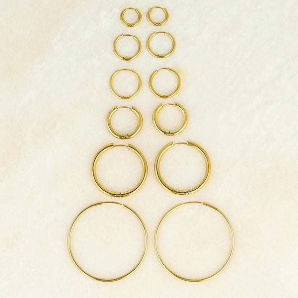 Klassieke gladde gouden oorring van 20x3 mm - My Bendel