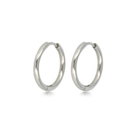 Klassieke gladde zilveren oorring van 16x2 mm