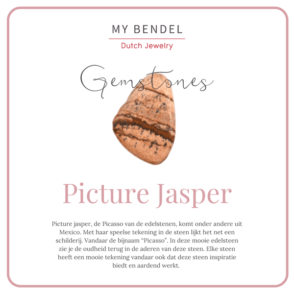 Kleine zegelring - Picture Jasper edelsteen - Klassiek design - My Bendel