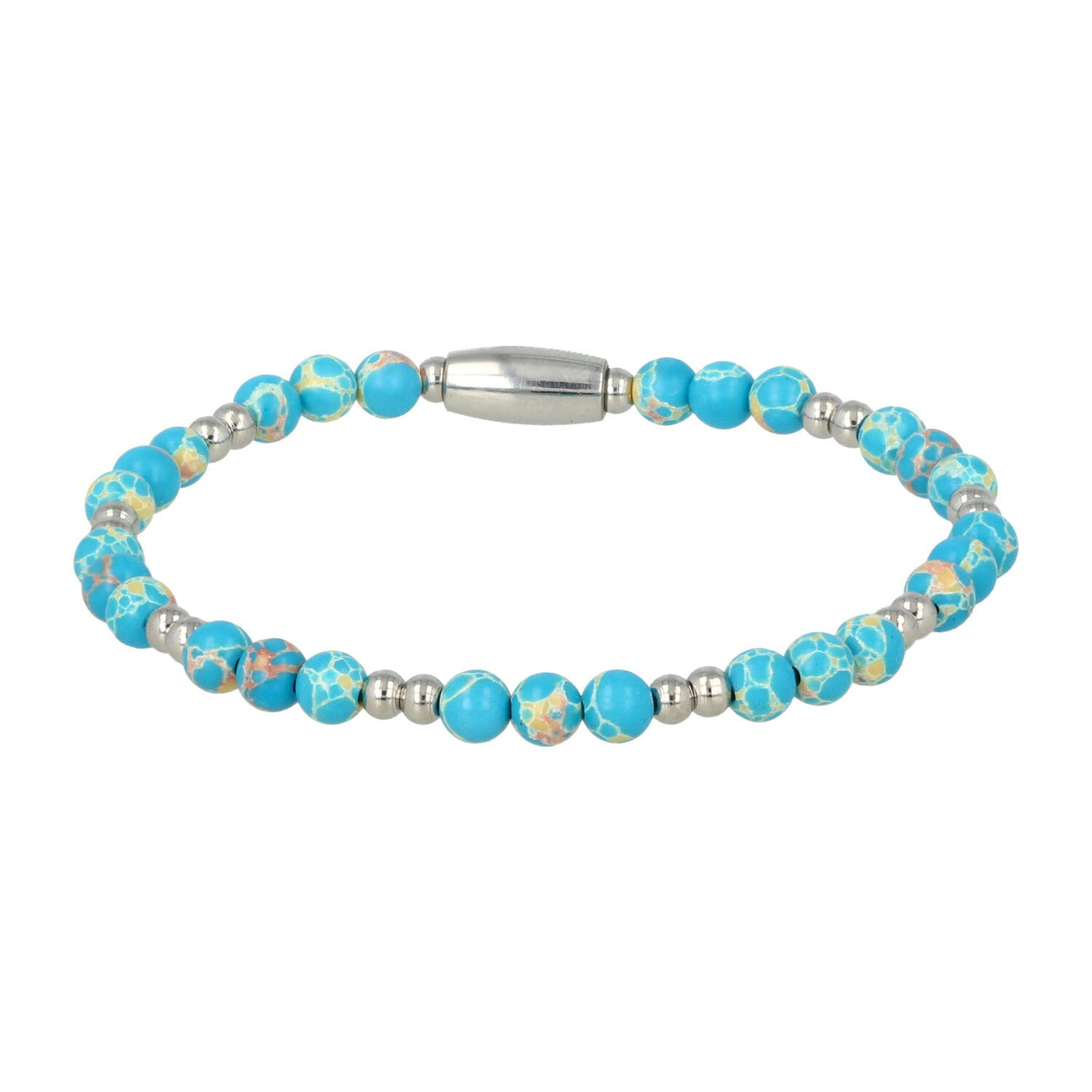 Kleurrijke Imperial Jasper Armband stainless steel - My Bendel