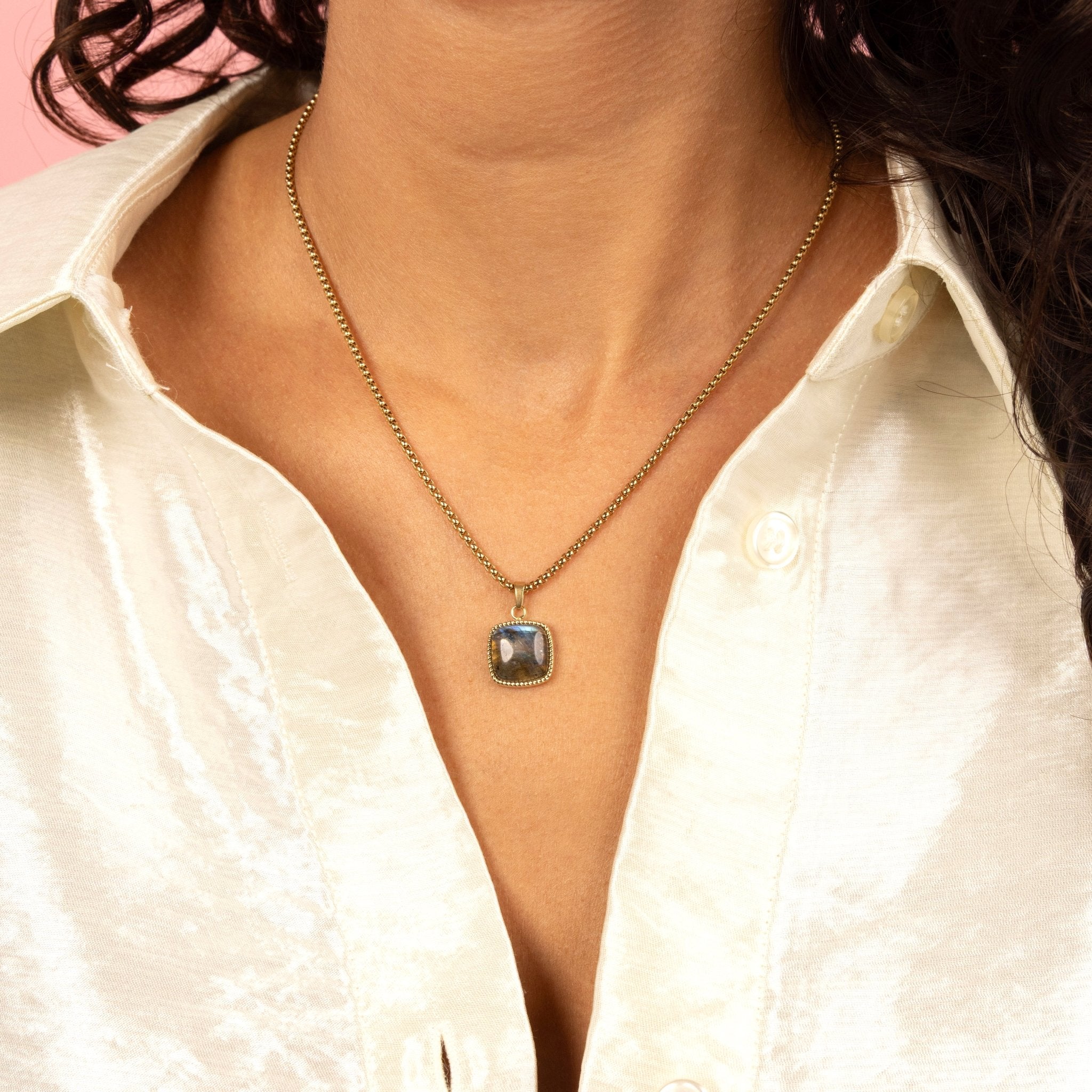 Labradorite ketting - unieke glans - My Bendel - My Bendel