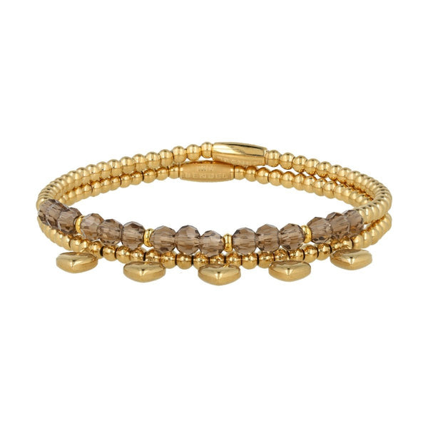 Lichtgroene Glasstenen Armbanden Set Goud - My Bendel