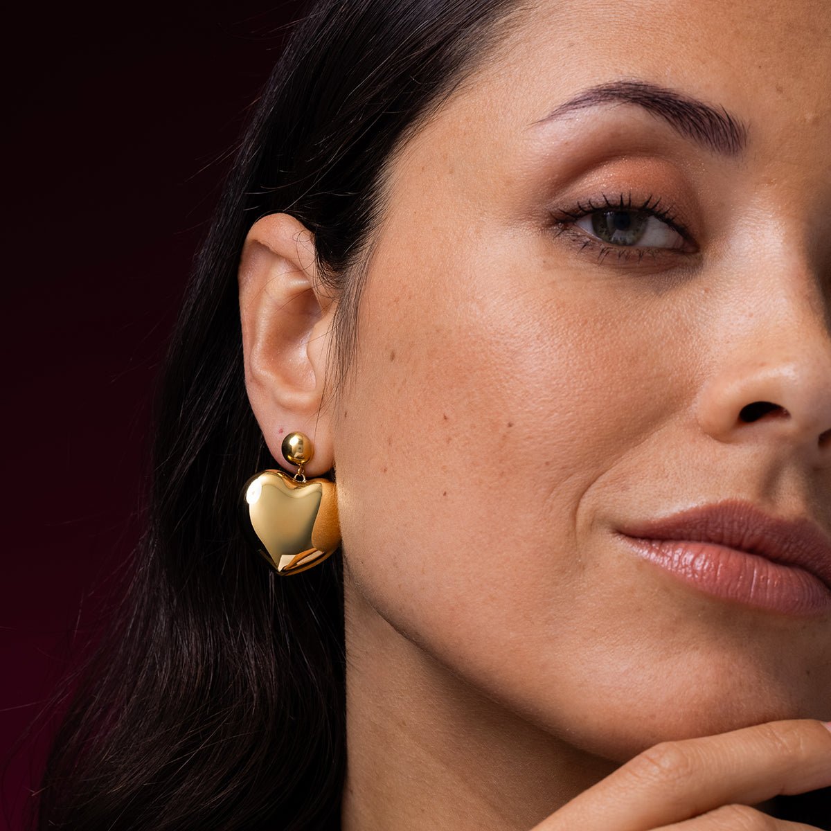 Liefdevolle Gouden Hart Oorstekers 12mm - My Bendel