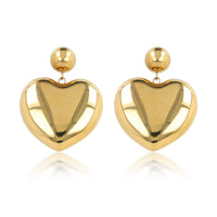 Loving Golden Heart Stud Earrings 12mm